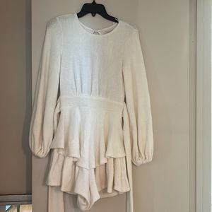 Red dress romper - knit sweater material